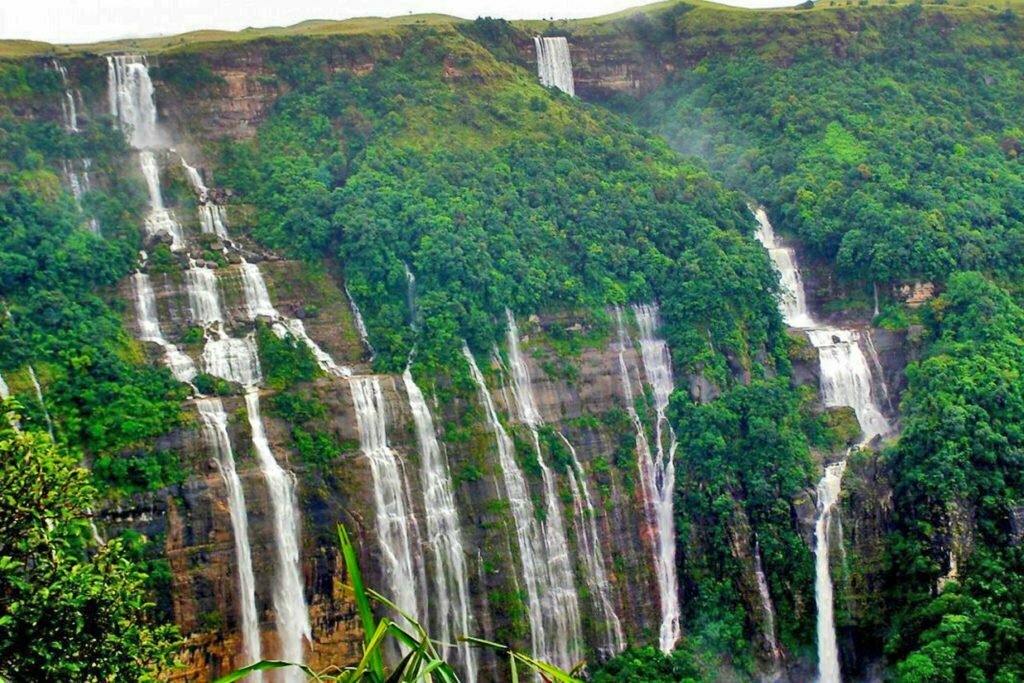 Nohsngithiang or Seven sister falls